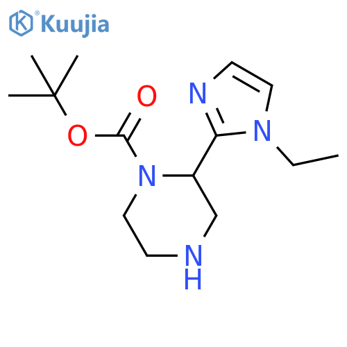 tert-butyl 2-(1-ethyl-1H-imidazol-2-yl)piperazine-1-carboxylate structure