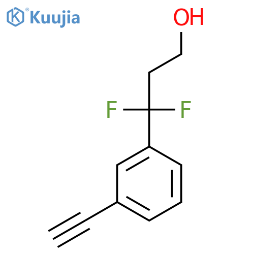 3-(3-ethynylphenyl)-3,3-difluoropropan-1-ol structure