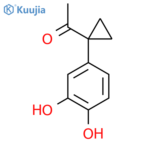 1-1-(3,4-dihydroxyphenyl)cyclopropylethan-1-one structure