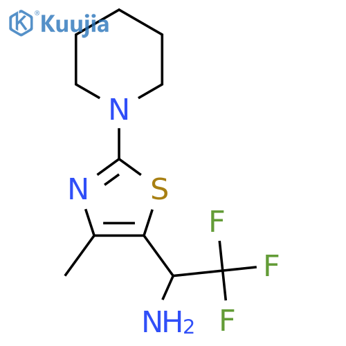 2,2,2-trifluoro-1-4-methyl-2-(piperidin-1-yl)-1,3-thiazol-5-ylethan-1-amine structure