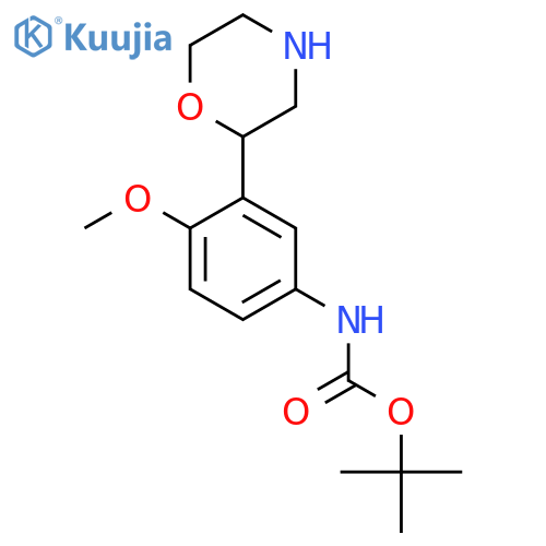 tert-butyl N-4-methoxy-3-(morpholin-2-yl)phenylcarbamate structure