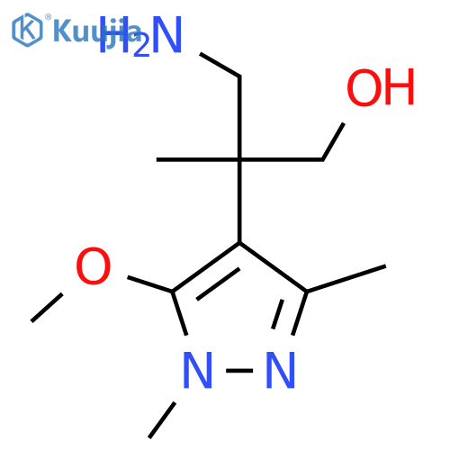 3-amino-2-(5-methoxy-1,3-dimethyl-1H-pyrazol-4-yl)-2-methylpropan-1-ol structure