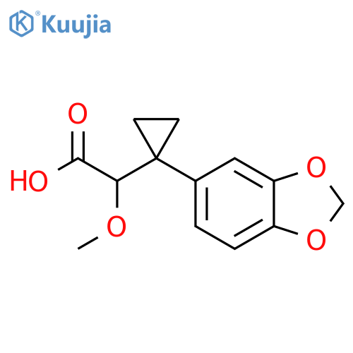 2-1-(1,3-dioxaindan-5-yl)cyclopropyl-2-methoxyacetic acid structure