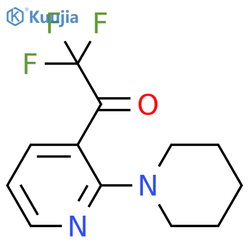 2,2,2-trifluoro-1-2-(piperidin-1-yl)pyridin-3-ylethan-1-one structure