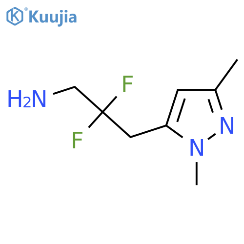 3-(1,3-dimethyl-1H-pyrazol-5-yl)-2,2-difluoropropan-1-amine structure