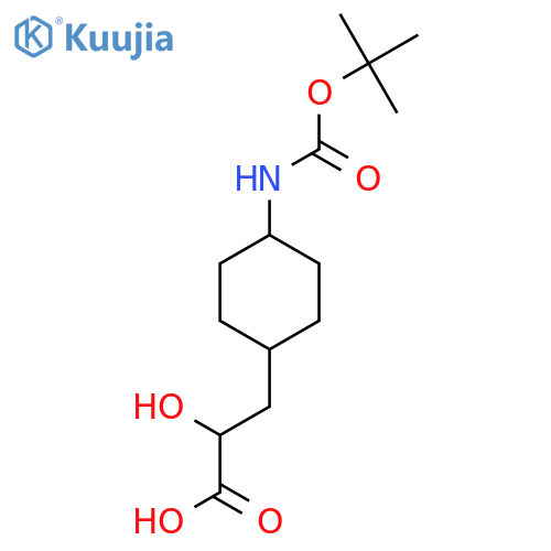 3-(4-{(tert-butoxy)carbonylamino}cyclohexyl)-2-hydroxypropanoic acid structure