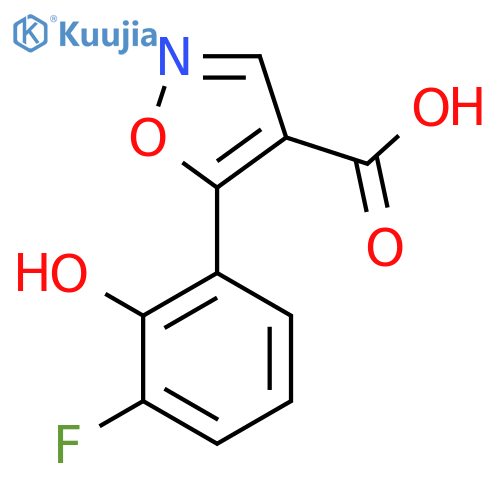 5-(3-fluoro-2-hydroxyphenyl)-1,2-oxazole-4-carboxylic acid structure