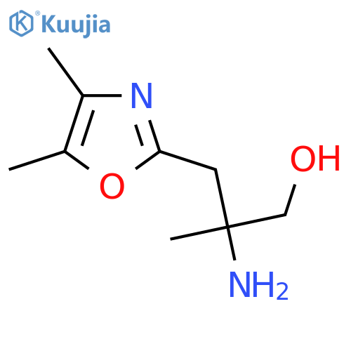 2-amino-3-(dimethyl-1,3-oxazol-2-yl)-2-methylpropan-1-ol structure