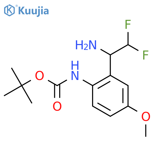 tert-butyl N-2-(1-amino-2,2-difluoroethyl)-4-methoxyphenylcarbamate structure