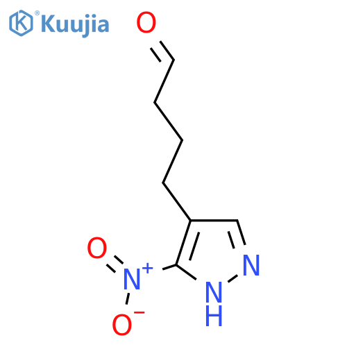 4-(3-nitro-1H-pyrazol-4-yl)butanal structure