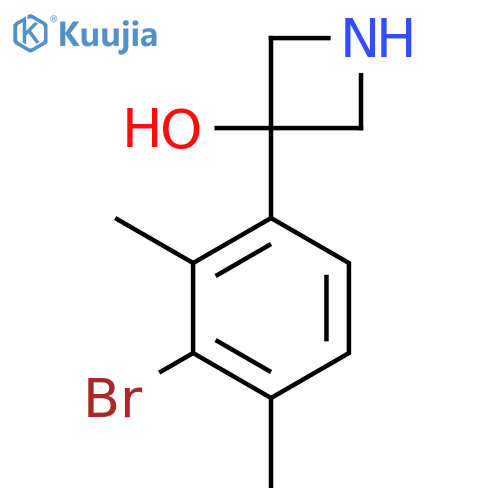 3-(3-bromo-2,4-dimethylphenyl)azetidin-3-ol structure