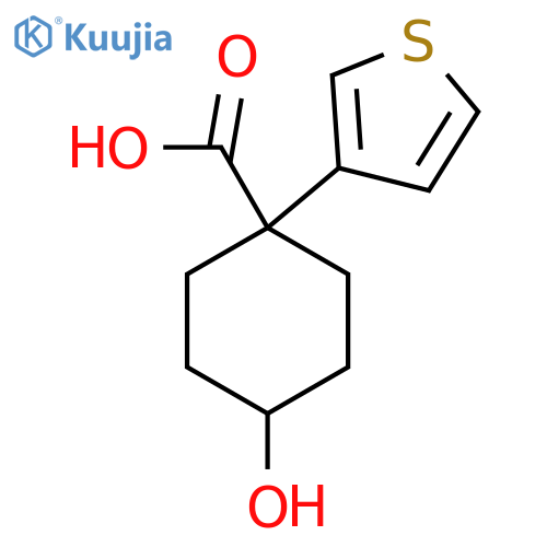 4-hydroxy-1-(thiophen-3-yl)cyclohexane-1-carboxylic acid structure