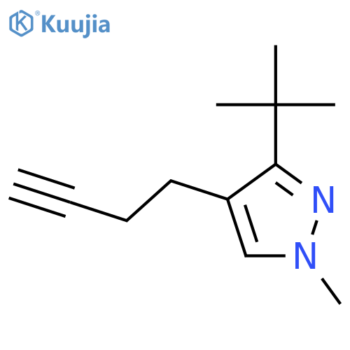 4-(but-3-yn-1-yl)-3-tert-butyl-1-methyl-1H-pyrazole structure