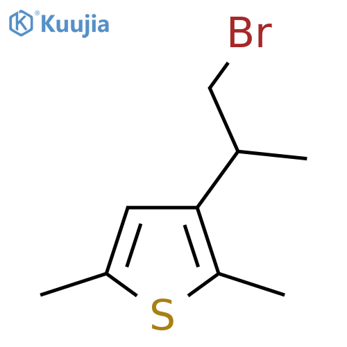 3-(1-bromopropan-2-yl)-2,5-dimethylthiophene structure