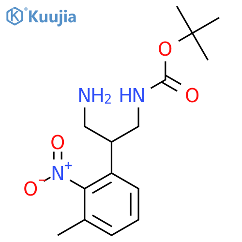 tert-butyl N-3-amino-2-(3-methyl-2-nitrophenyl)propylcarbamate structure