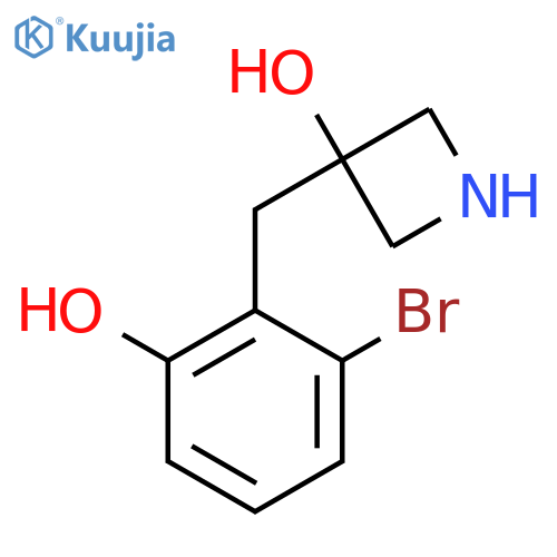 3-(2-bromo-6-hydroxyphenyl)methylazetidin-3-ol structure