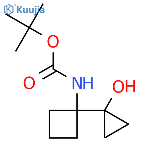 tert-butyl N-1-(1-hydroxycyclopropyl)cyclobutylcarbamate structure