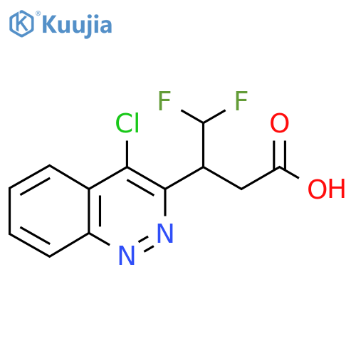 3-(4-chlorocinnolin-3-yl)-4,4-difluorobutanoic acid structure
