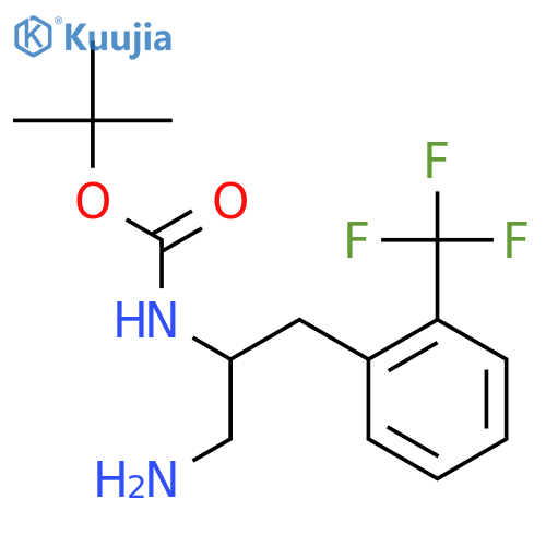 tert-butyl N-{1-amino-3-2-(trifluoromethyl)phenylpropan-2-yl}carbamate structure