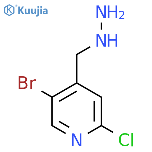 5-bromo-2-chloro-4-(hydrazinylmethyl)pyridine structure