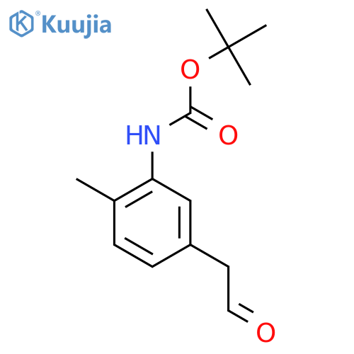 tert-butyl N-2-methyl-5-(2-oxoethyl)phenylcarbamate structure