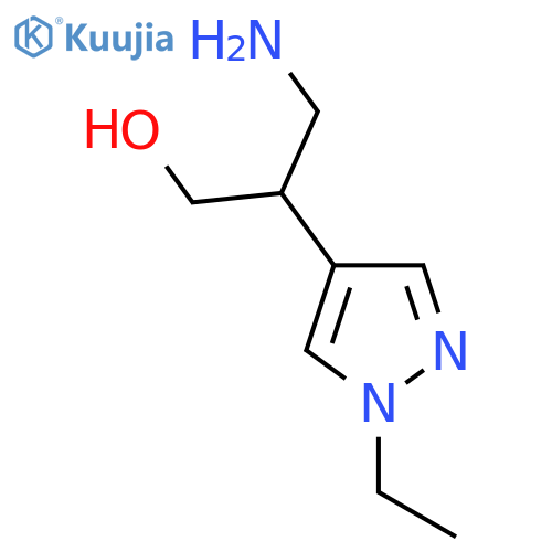 3-amino-2-(1-ethyl-1H-pyrazol-4-yl)propan-1-ol structure