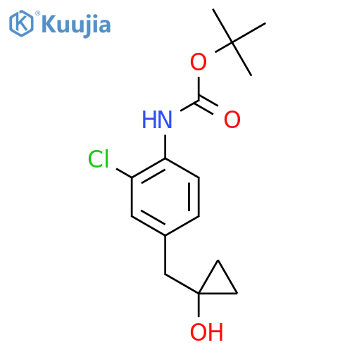 tert-butyl N-{2-chloro-4-(1-hydroxycyclopropyl)methylphenyl}carbamate structure