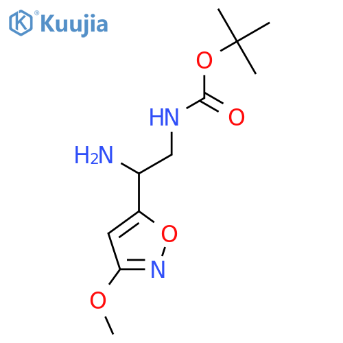 tert-butyl N-2-amino-2-(3-methoxy-1,2-oxazol-5-yl)ethylcarbamate structure