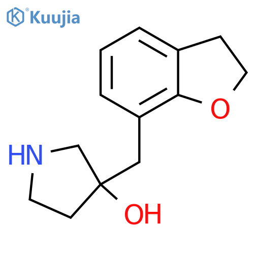 3-(2,3-dihydro-1-benzofuran-7-yl)methylpyrrolidin-3-ol structure