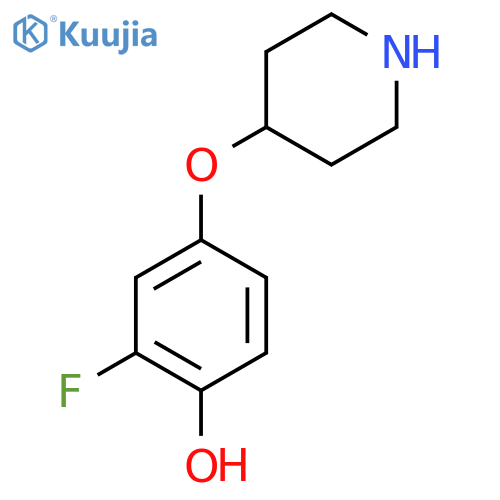 2-fluoro-4-(piperidin-4-yloxy)phenol structure