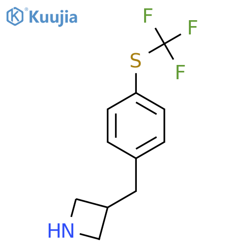 3-({4-(trifluoromethyl)sulfanylphenyl}methyl)azetidine structure