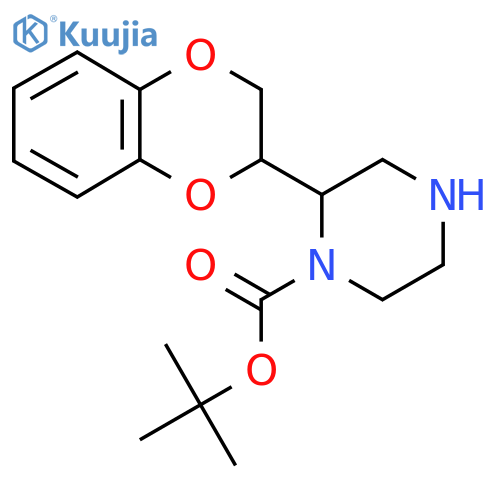 tert-butyl 2-(2,3-dihydro-1,4-benzodioxin-2-yl)piperazine-1-carboxylate structure