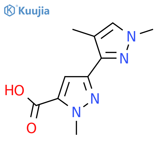 3-(1,4-dimethyl-1H-pyrazol-3-yl)-1-methyl-1H-pyrazole-5-carboxylic acid structure