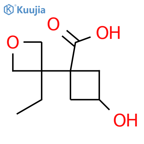 1-(3-ethyloxetan-3-yl)-3-hydroxycyclobutane-1-carboxylic acid structure