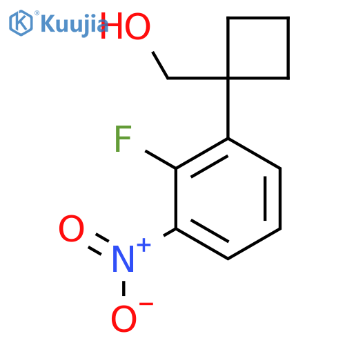 1-(2-fluoro-3-nitrophenyl)cyclobutylmethanol structure