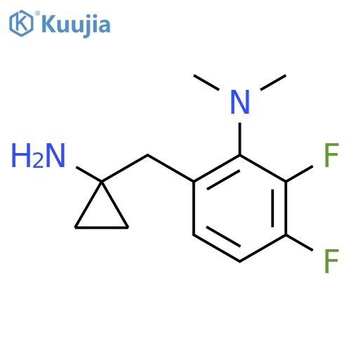 6-(1-aminocyclopropyl)methyl-2,3-difluoro-N,N-dimethylaniline structure
