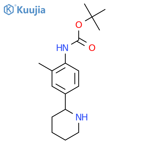 tert-butyl N-2-methyl-4-(piperidin-2-yl)phenylcarbamate structure