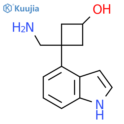 3-(aminomethyl)-3-(1H-indol-4-yl)cyclobutan-1-ol structure