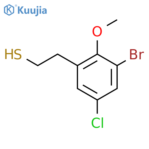 2-(3-bromo-5-chloro-2-methoxyphenyl)ethane-1-thiol structure