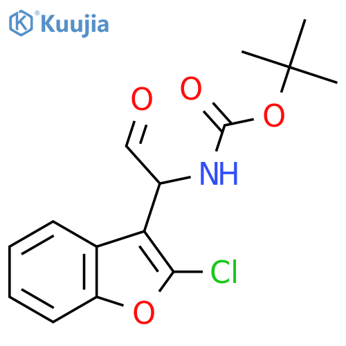 tert-butyl N-1-(2-chloro-1-benzofuran-3-yl)-2-oxoethylcarbamate structure