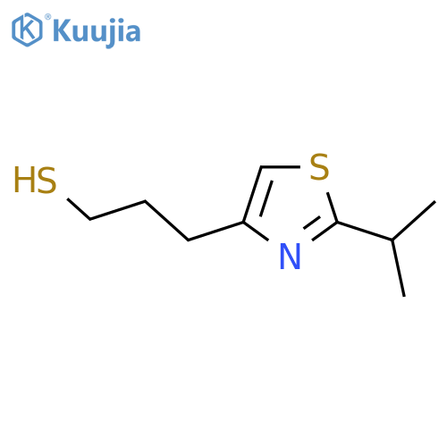 3-2-(propan-2-yl)-1,3-thiazol-4-ylpropane-1-thiol structure