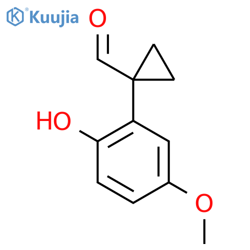 1-(2-hydroxy-5-methoxyphenyl)cyclopropane-1-carbaldehyde structure