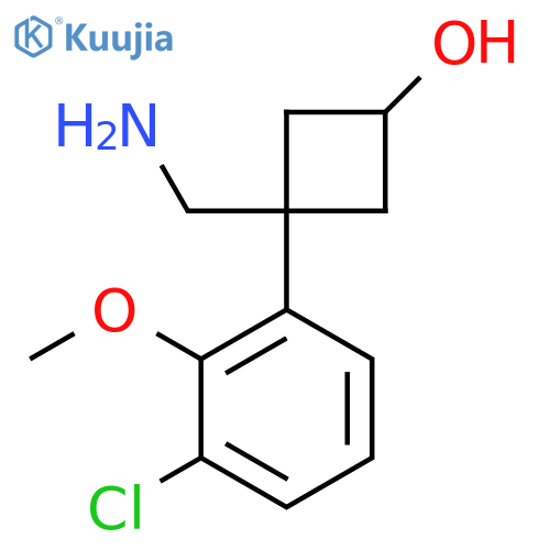 3-(aminomethyl)-3-(3-chloro-2-methoxyphenyl)cyclobutan-1-ol structure