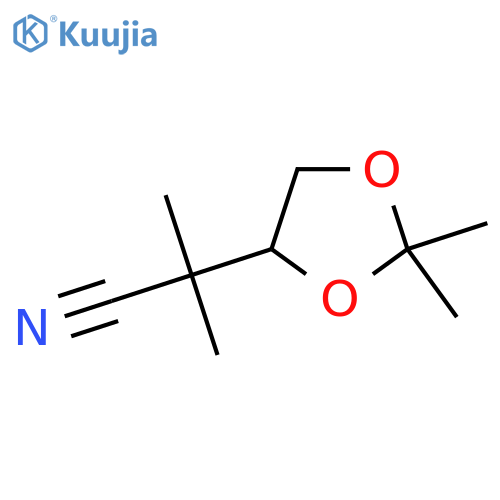 2-(2,2-dimethyl-1,3-dioxolan-4-yl)-2-methylpropanenitrile structure