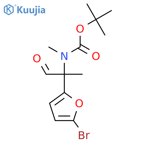 tert-butyl N-2-(5-bromofuran-2-yl)-1-oxopropan-2-yl-N-methylcarbamate structure