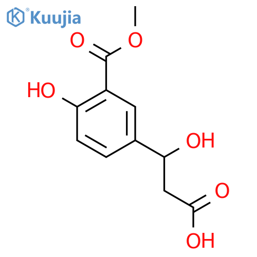 3-hydroxy-3-4-hydroxy-3-(methoxycarbonyl)phenylpropanoic acid structure