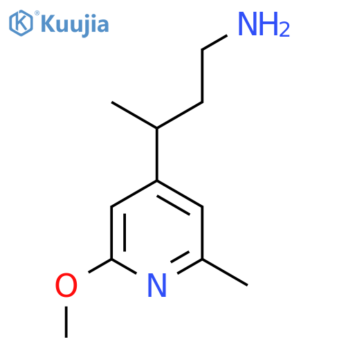 3-(2-methoxy-6-methylpyridin-4-yl)butan-1-amine structure