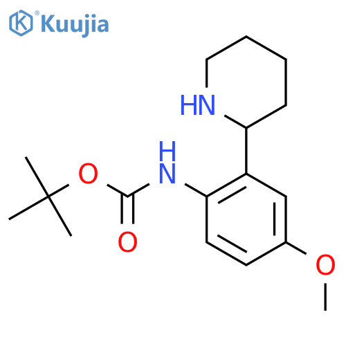tert-butyl N-4-methoxy-2-(piperidin-2-yl)phenylcarbamate structure