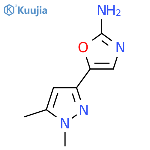 5-(1,5-dimethyl-1H-pyrazol-3-yl)-1,3-oxazol-2-amine structure