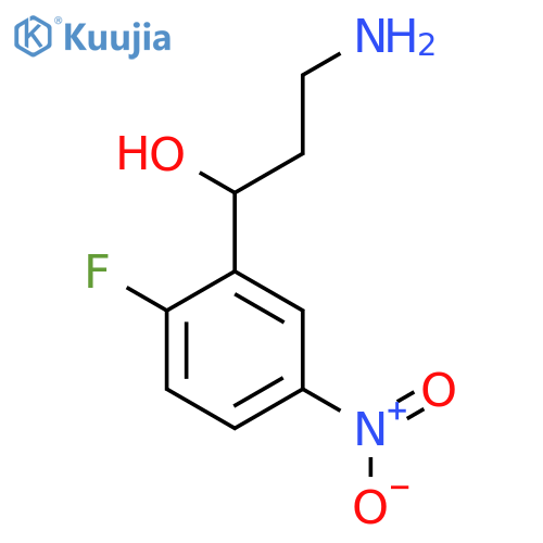 3-amino-1-(2-fluoro-5-nitrophenyl)propan-1-ol structure
